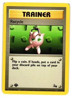 Pokemon TCG Recycle Fossil 61/62 Regular 1st Edition Common LP - Image 1