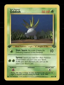 Oddish 58/64 Jungle 1st Edition MP Pokemon - Image 1