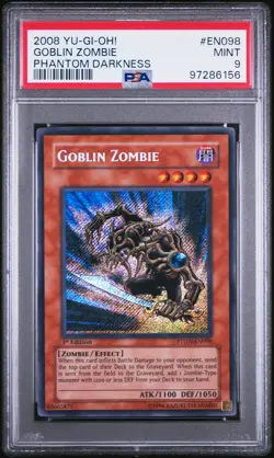 2008 YU-GI-OH! PTDN-PHANTOM DARKNESS #EN098 GOBLIN ZOMBIE PSA 9 - Image 1