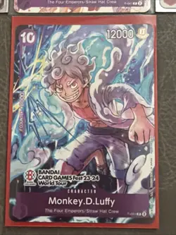 One Piece CCG Lot Of 7 Monkey D Luffy Cards Bandai 2324 World Tour Stamp G2U - Image 1
