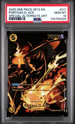 2025 ONE PIECE OP12 011 PORTGAS D. ACE SPECIAL ALT ART PSA 10 - Image 1