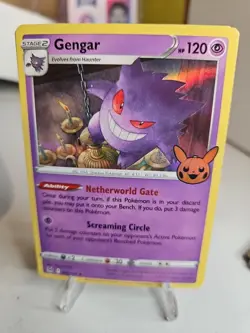 Pokemon Gengar HOLO Trick Or Trade 2023 Halloween STAMP Card 66/196 - Image 1