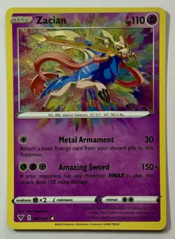 Zacian 082/185 (NM) Amazing Rare Sword & Shield: Vivid Voltage 2020 Pokemon Card - Image 1