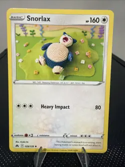 Snorlax 109/159 Crown Zenith Regular Crocheted Art Pokemon Card - Image 1