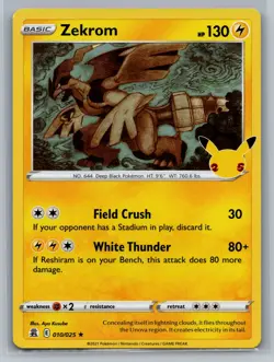 Zekrom Celebrations #010/025 Holo Rare Pokemon Card - Image 1