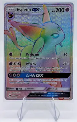 Espeon GX 152/149 Full Art Rainbow Secret Rare Card Pokemon Sun & Moon - Image 1
