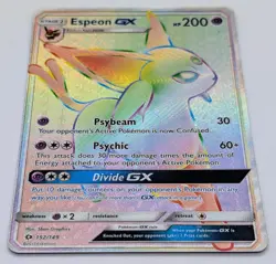 Espeon GX 152/149 Full Art Rainbow Secret Rare Card Pokemon Sun & Moon - Image 4