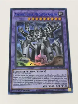 Yugioh Ancient Gear Megaton Golem - 1st Ultra Blue - NM - Free Holo Card - A - Image 1