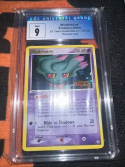CGC 9 MINT Misdreavus 25/109 EX Team Rocket Returns Reverse Holo Pokemon Card - Image 1