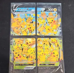 Pokemon Pikachu V-UNION 4-Card Lot Holo English Pokemon TCG Pokemon Card - Image 1