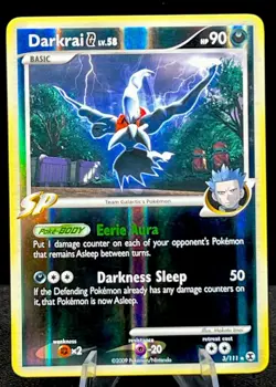 Darkrai G LV.58 3/111 LP-/MP+ Reverse Holo Rare 2009 Thunder Art Pokemon Card! - Image 1