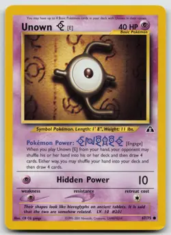 Pokemon Card Unown [E] Common Neo Discovery 67/75 - Image 1