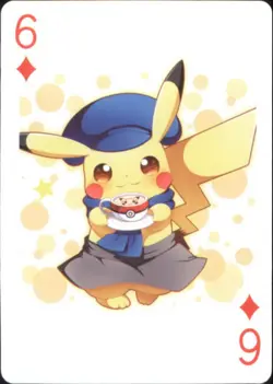 Japan PALCITY Pokemon Playing Card Poker Set #6 of Diamonds Cute Costume Pikachu - Image 1