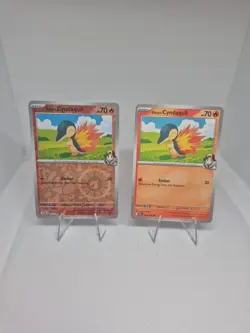 Cyndaquil 032/182 Sv10: Destined Rivals Regular And Reverse Holo Cards - Image 1