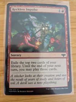 MTG Reckless Impulse (FOIL) 174 Innistrad: Crimson Vow M/NM Free UK P&P - Image 1