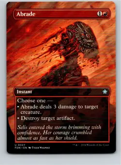 Magic the Gathering Borderless Abrade Foundations MTG Free Shipping! - Image 1