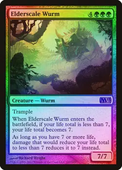 Elderscale Wurm FOIL Magic 2013 / M13 PLAYED Mythic Rare MTG - Image 1