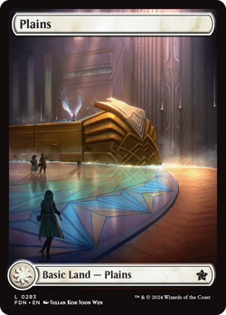 x4 Plains FDN Foundations MTG 283 FULL ART BASIC LAND M/NM 4x - Image 1