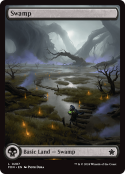 x1 Swamp FDN Foundations MTG 287 FULL ART BASIC LAND M/NM 1x - Image 1