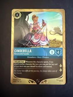 Lorcana Prerelease Exclusive Wilds Unknown Stamped Promo Cinderella Resourceful - Image 1