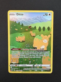 Pokemon TCG Ditto Galarian Gallery Crown Zenith Ultra Rare Card GG22/GG70 - Image 1