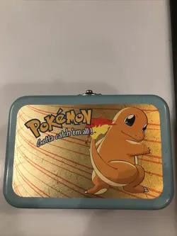 POKEMON Storage Box tin mini lunchbox 1998 Nintendo / Accessory Network card '99 - Image 1