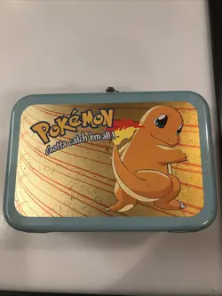 POKEMON Storage Box tin mini lunchbox 1998 Nintendo / Accessory Network card '99 - Image 2
