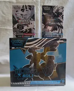 Pokemon TCG SV Black Bolt ETB + White Flare and Black Bolt Booster Bundles - Image 1