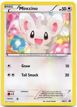 Minccino (Cracked Ice Holo) BW13 Holo Black And White Promo LP - Image 1