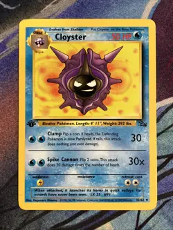 Pokemon 1999 Fossil First Edition: Cloyster (32/62) LP - Image 1