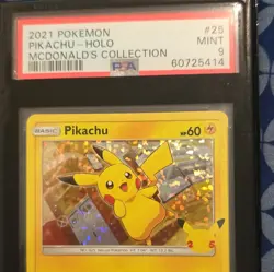 Pokemon Pikachu 25/25 McDonald's Collection 25th Anniversary Holo PSA 9 2021 - Image 3