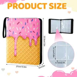 Ice Cream Drip Baseball Card Binder Trading Card Binder Portable Collector Ca... - Image 2