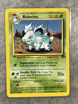 Nidorina 40/64 Pokemon TCG Jungle Vintage WOTC Card Regular (Light Play) 1 - Image 1