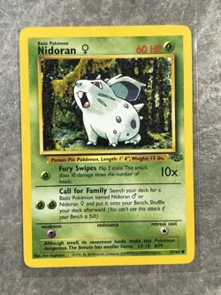 Nidoran F 57/64 Pokemon TCG Jungle Vintage WOTC Card Regular (Light Play) 2 - Image 1