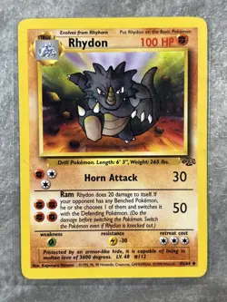 Rhydon 45/64 Pokemon TCG Jungle Vintage WOTC Card Regular (Light Play) 1 - Image 1