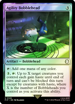 MTG FOIL Agility Bobblehead - Fallout Commander #126 - Image 1
