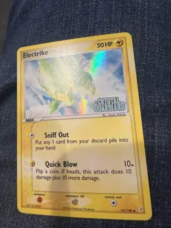 Electrike 52/100 EX Crystal Guardians Reverse Holo Stamped Pokemon TCG Card LP - Image 1