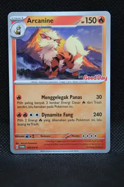 Pokemon Promo Stamped Good Day Indonesia 145/SV-P Arcanine 2024 - Image 1