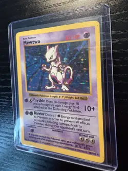 Mewtwo 010/102 Base Set SHADOWLESS MP Unlimited Edition Holo - Pokemon Vintage - Image 1