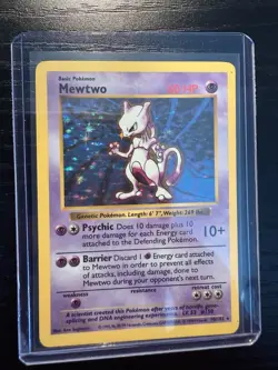Mewtwo 010/102 Base Set SHADOWLESS MP Unlimited Edition Holo - Pokemon Vintage - Image 2
