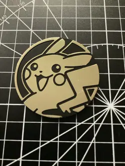 Pokemon Pikachu Coin Collectible TCG Trading Card Game Flip Gold Reflective - Image 1