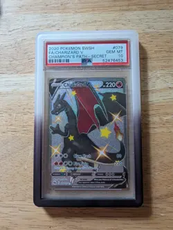 Pokemon Champion’s Path Charizard V 079/073 Secret Full Art PSA 10 Slabguard Inc - Image 1