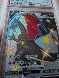 Pokemon Champion’s Path Charizard V 079/073 Secret Full Art PSA 10 Slabguard Inc - Image 2