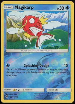 Magikarp 32/147 LP Burning Shadows Common Reverse Holo Pokemon - Image 1