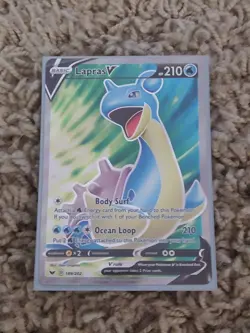 Lapras V 189/202 - Sword & Shield Base - Ultra Rare Holo Pokemon Card Near Mint - Image 1