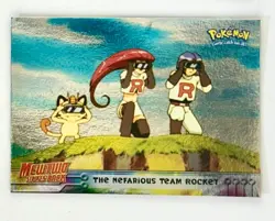 1999 Topps Mewtwo Strikes Back Silver Foil Blue Logo #12 Nefarious Team Rocket - Image 1