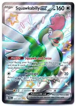 Squawkabilly ex 223/091 - Pokemon TCG - Paldean Fates Shiny Ultra Rare Holo - Image 1