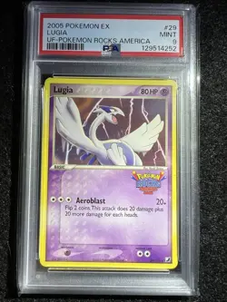 2005 Ex Unseen Forces- LUGIA #29 -2005 Pokemon Rocks America Promo PSA Mint 9 - Image 1