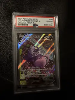 Pokemon TCG Galarian Slowking V Alt Full Art Holo 179/198 PSA 10 2021 - Image 1