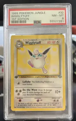 1999 Pokemon Jungle 1st Edition Wigglytuff #32 Non Holo PSA 8 NM-MT - Image 1
